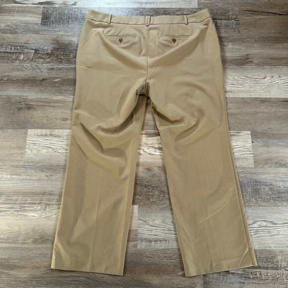 NWT Talbots Windsor Trousers 20W Khaki Beige Straight Leg Stretch Work Pants - Picture 4 of 10